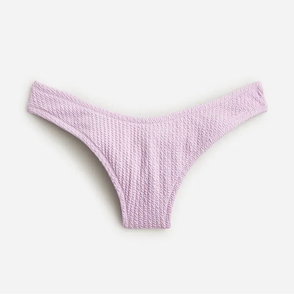 J. Crew Women’s Textured Curved Waist Cheeky Bikini Bottoms Size Medium